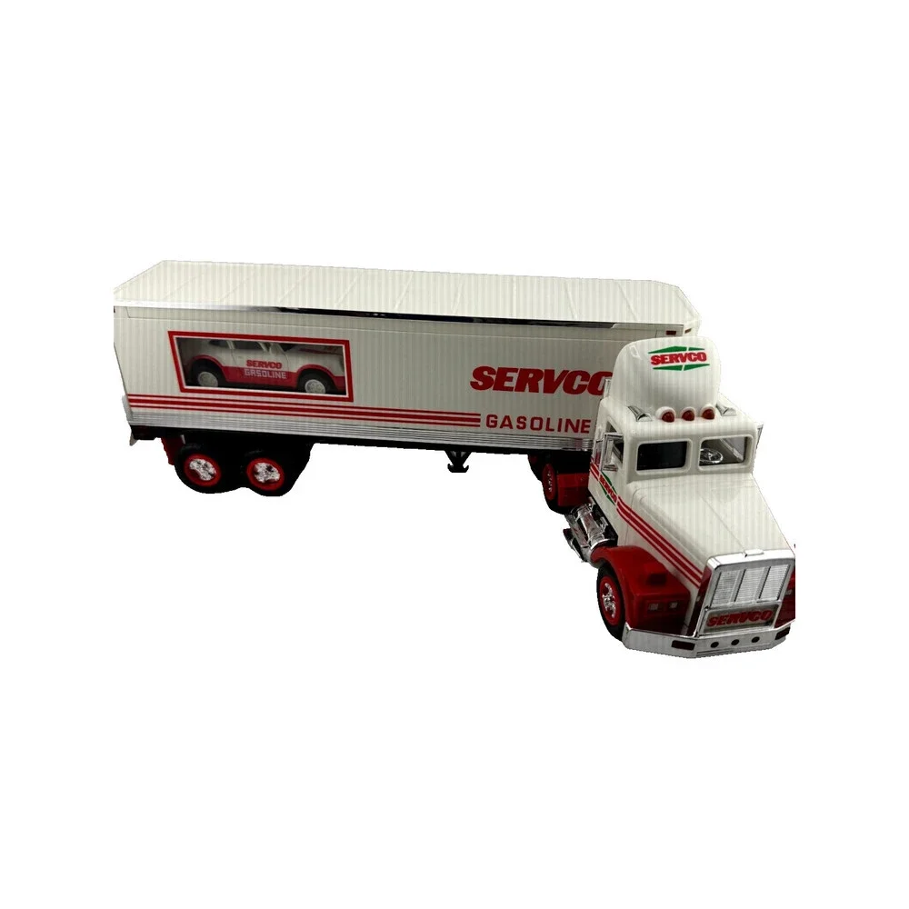Vintage 1993 SERVCO Gasoline Toy Truck and Racer Complete Original Box